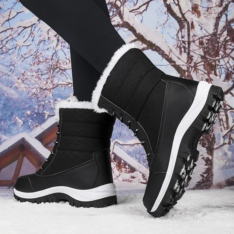 Riek | Quilted Waterproof Boots for Women with Faux Fur Collar