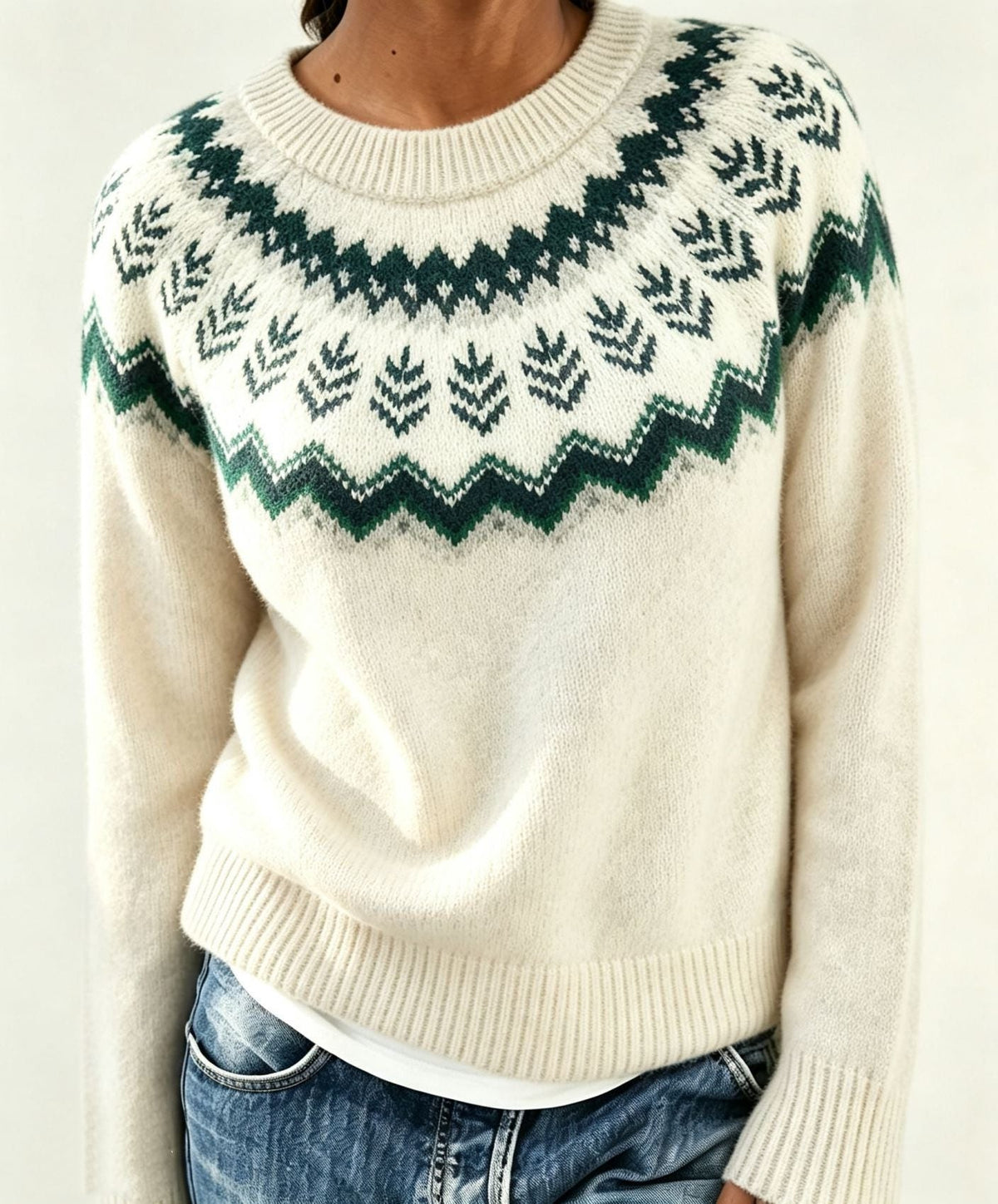 Gonne | Fair Isle Sweater with Crew Neck for Women