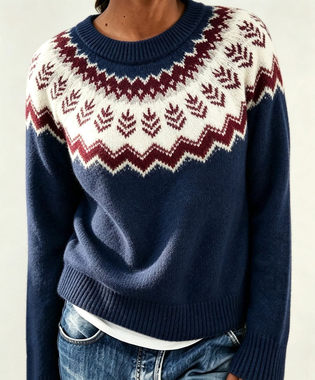 Gonne | Fair Isle Sweater with Crew Neck for Women