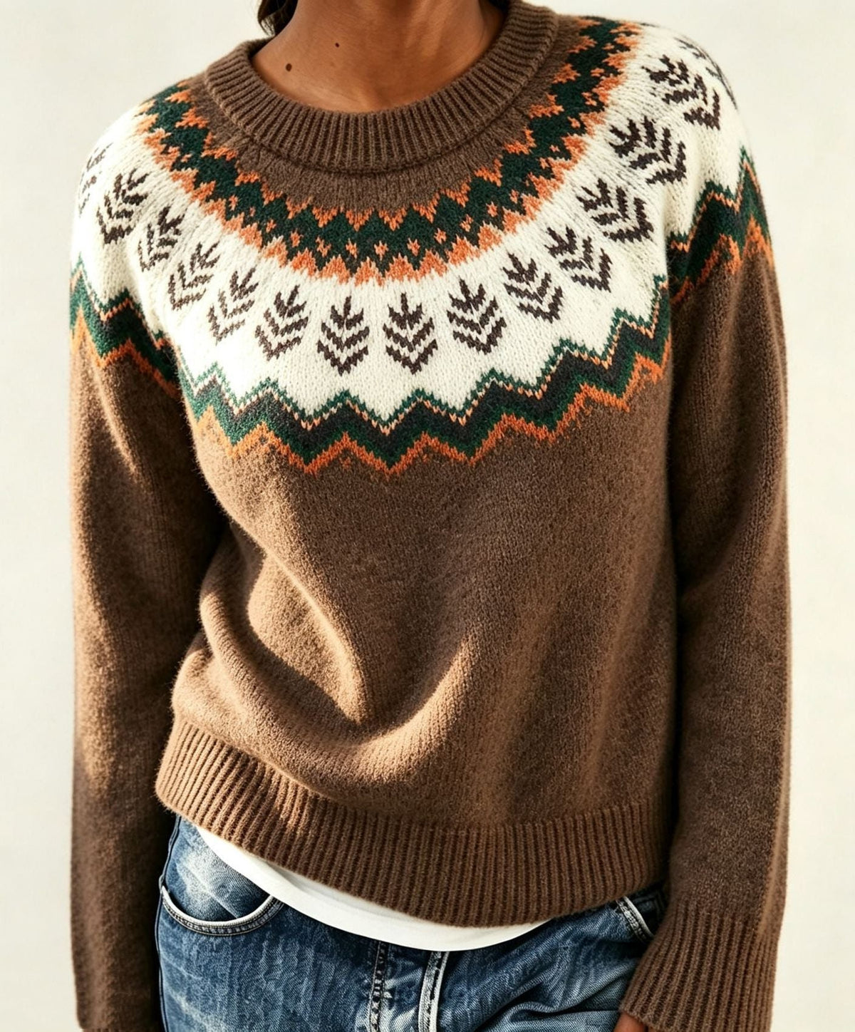 Gonne | Fair Isle Sweater with Crew Neck for Women