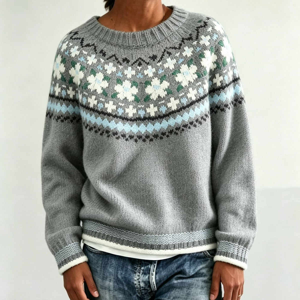 Gonne | Fair Isle Sweater with Crew Neck for Women