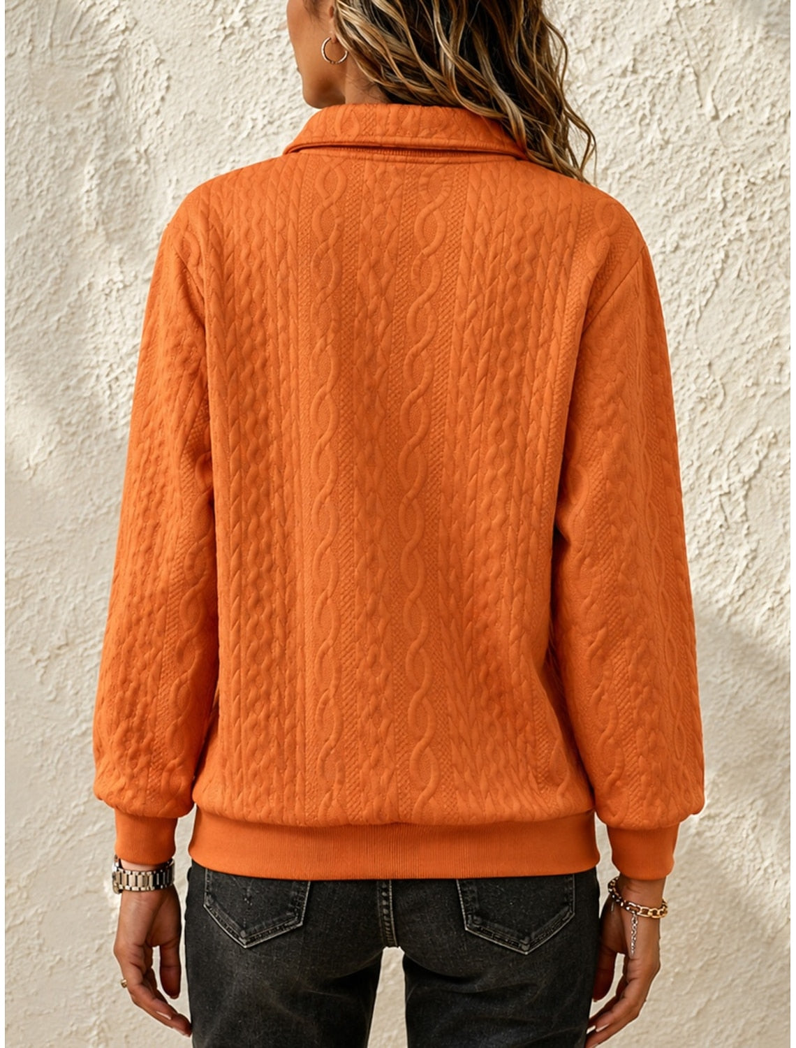 Elisa | Cable Knit Quarter-Zip Cardigan Pullover for Women