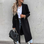 Wren | Double-Breasted Notch Collar Wool-Blend Coat for Women