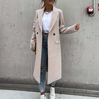 Wren | Double-Breasted Notch Collar Wool-Blend Coat for Women