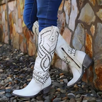 Ilse | Pointed-Toe Knee-High Boots with Block Heel and Side Zip for Women