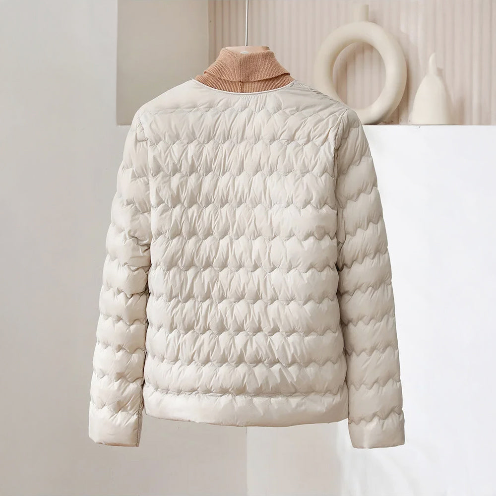 Lidewij | Wave-Quilted Snap-Front Puffer Jacket for Women