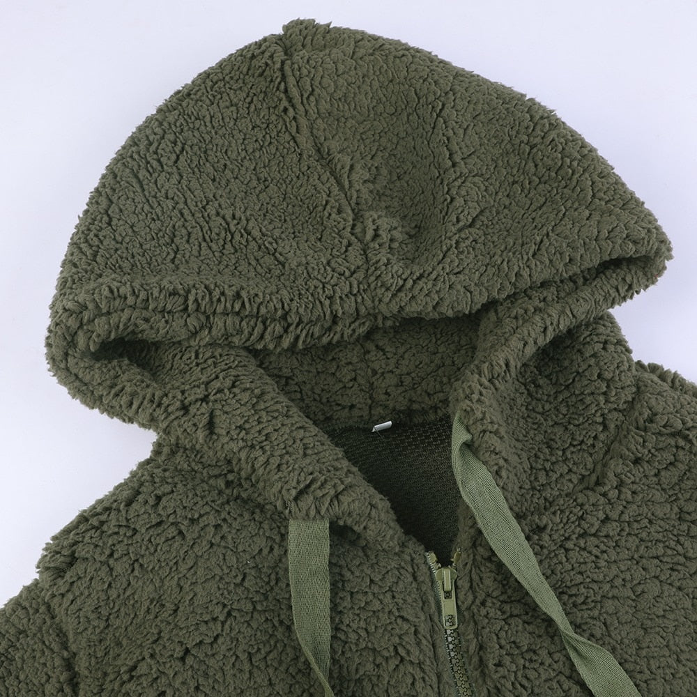 Laila | Zip-Up Hooded Fleece Jacket for Women