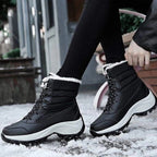 Tatiana | Lace-Up Waterproof Boots with Faux Fur Collar for Women