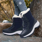 Tatiana | Lace-Up Waterproof Boots with Faux Fur Collar for Women
