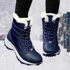 Tatiana | Lace-Up Waterproof Boots with Faux Fur Collar for Women