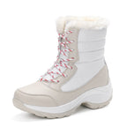 Tatiana | Lace-Up Waterproof Boots with Faux Fur Collar for Women