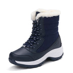 Tatiana | Lace-Up Waterproof Boots with Faux Fur Collar for Women