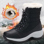 Tatiana | Lace-Up Waterproof Boots with Faux Fur Collar for Women