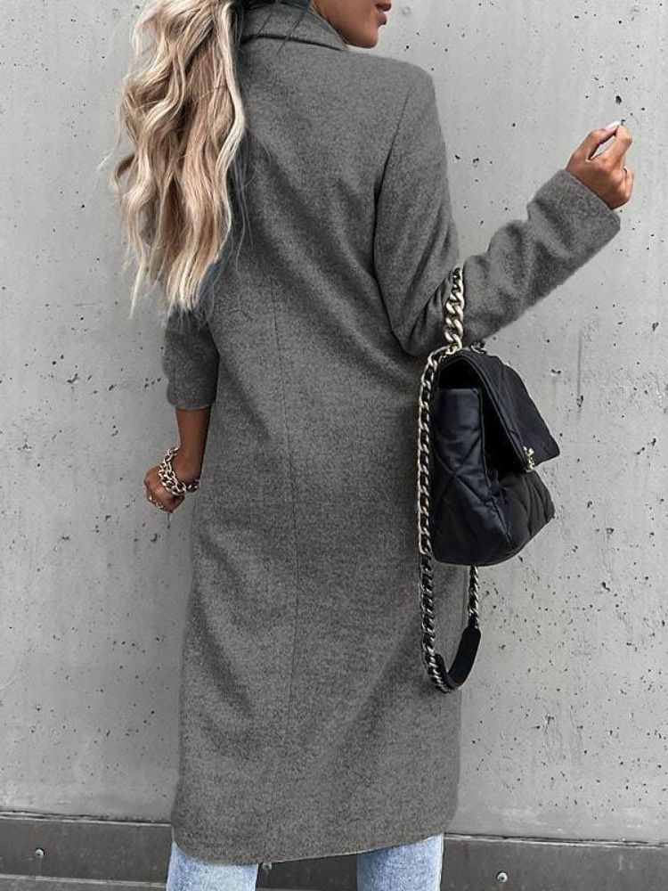 Wren | Double-Breasted Notch Collar Wool-Blend Coat for Women