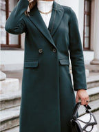 Wren | Double-Breasted Notch Collar Wool-Blend Coat for Women