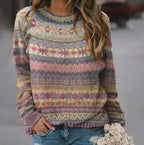 Hazelmae | Fair Isle Sweater with Crew Neck for Women