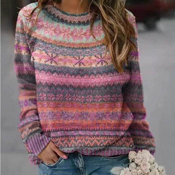 Hazelmae | Fair Isle Sweater with Crew Neck for Women