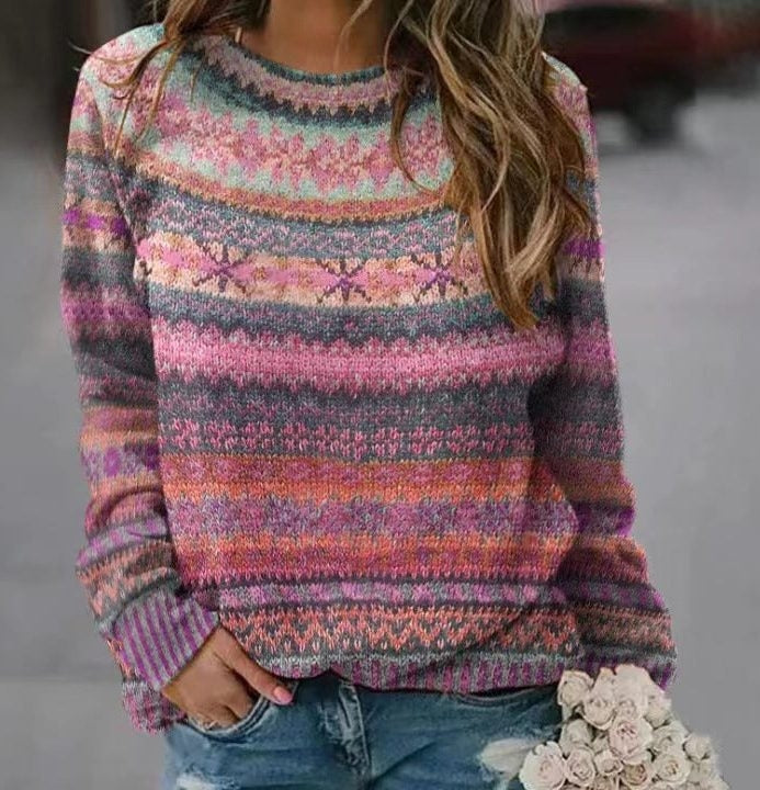 Hazelmae | Fair Isle Sweater with Crew Neck for Women