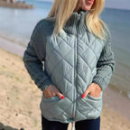 Leontine Patchwork Quilted Puffer Jacket for Women