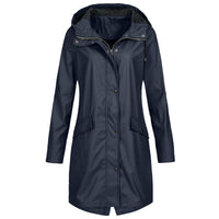 Frieke | Hooded Longline Raincoat with Windproof Design for Women