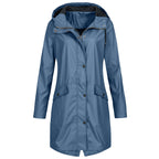 Frieke | Hooded Longline Raincoat with Windproof Design for Women