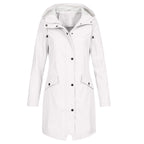 Frieke | Hooded Longline Raincoat with Windproof Design for Women