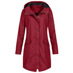 Frieke | Hooded Longline Raincoat with Windproof Design for Women