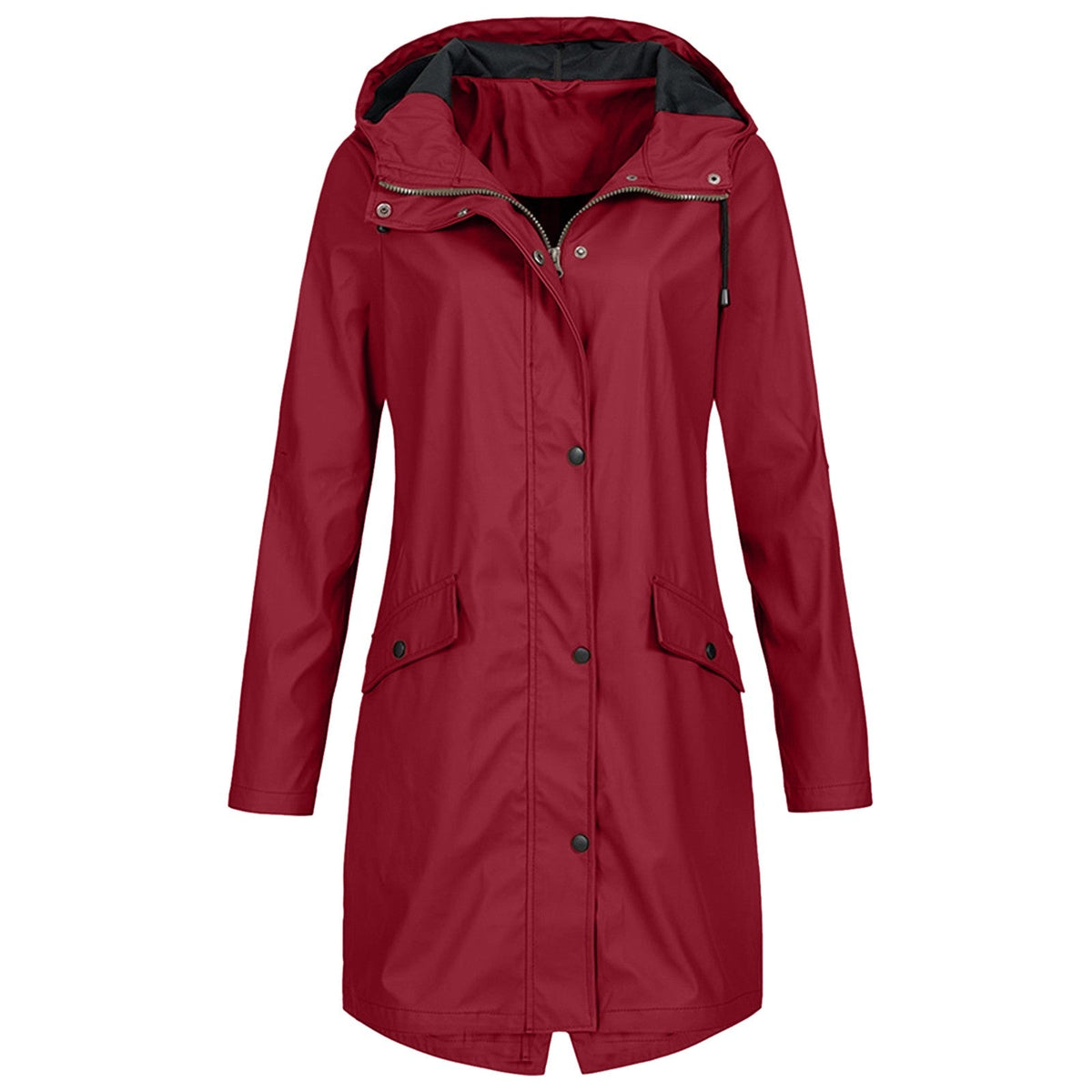 Frieke | Hooded Longline Raincoat with Windproof Design for Women