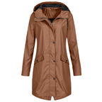 Frieke | Hooded Longline Raincoat with Windproof Design for Women