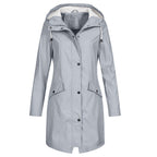 Frieke | Hooded Longline Raincoat with Windproof Design for Women