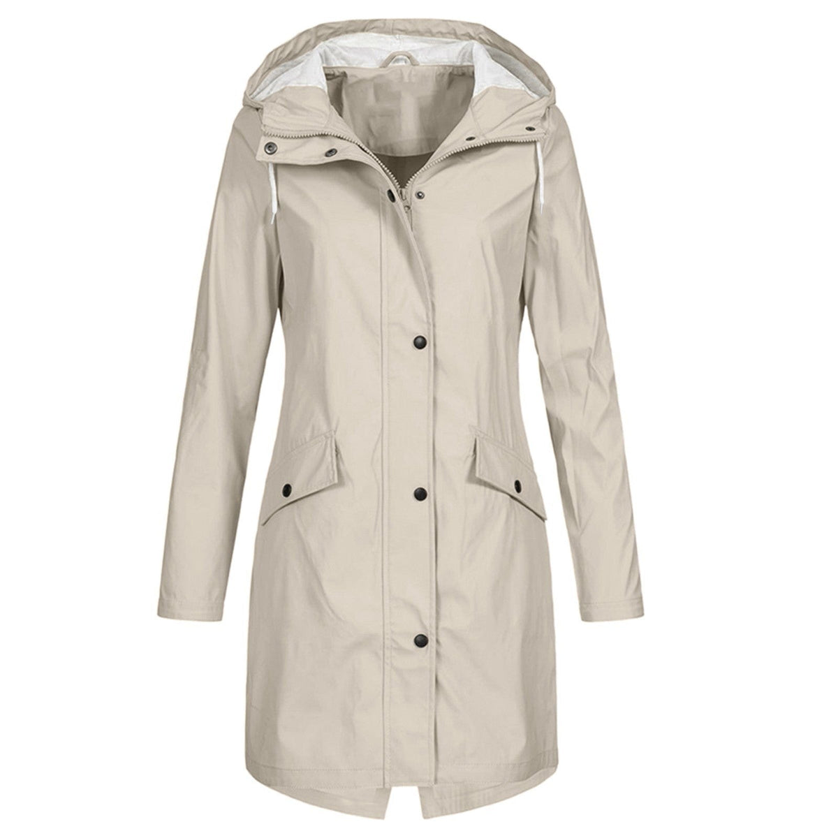 Frieke | Hooded Longline Raincoat with Windproof Design for Women