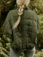 Irina | Quilted Stand Collar Zip-Front Jacket for Women
