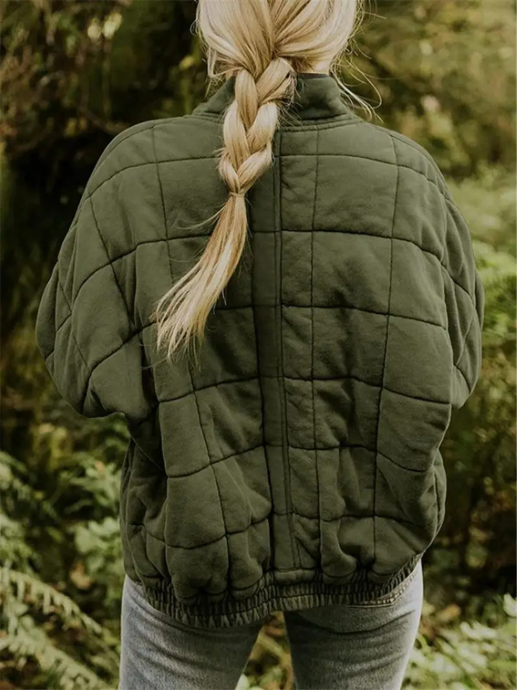 Irina | Quilted Stand Collar Zip-Front Jacket for Women