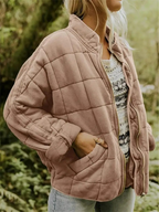 Irina | Quilted Stand Collar Zip-Front Jacket for Women