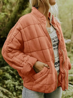 Irina | Quilted Stand Collar Zip-Front Jacket for Women