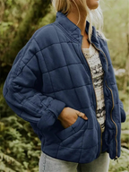 Irina | Quilted Stand Collar Zip-Front Jacket for Women