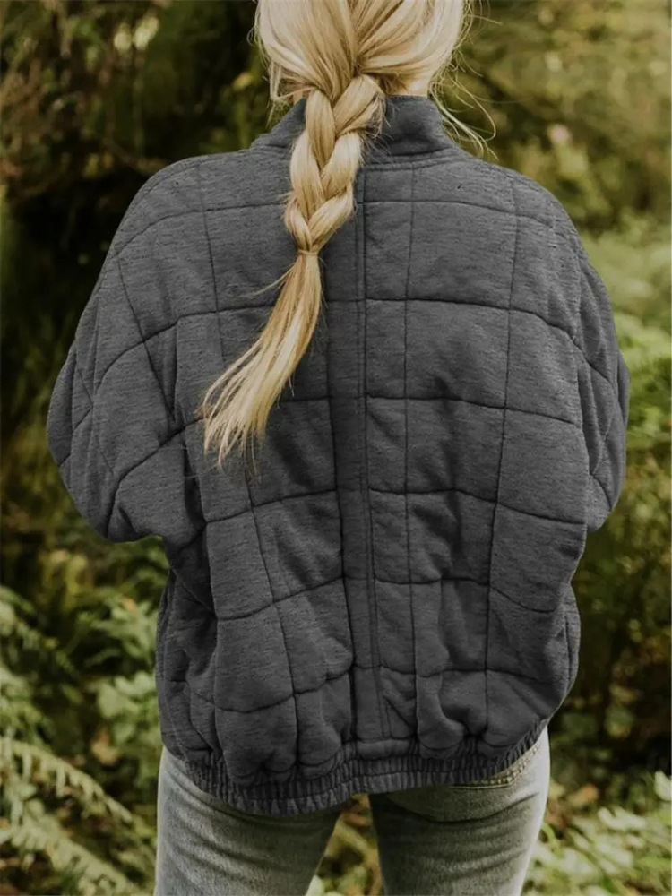 Irina | Quilted Stand Collar Zip-Front Jacket for Women