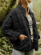 Irina | Quilted Stand Collar Zip-Front Jacket for Women