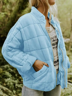 Irina | Quilted Stand Collar Zip-Front Jacket for Women