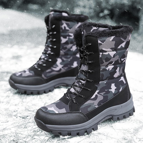 Annemette - Camo Lace-Up Waterproof Boots for Women