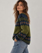 Esme | Patterned Fair Isle Sweater with Ribbed Cuffs for Women