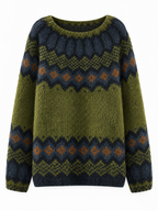 Esme | Patterned Fair Isle Sweater with Ribbed Cuffs for Women