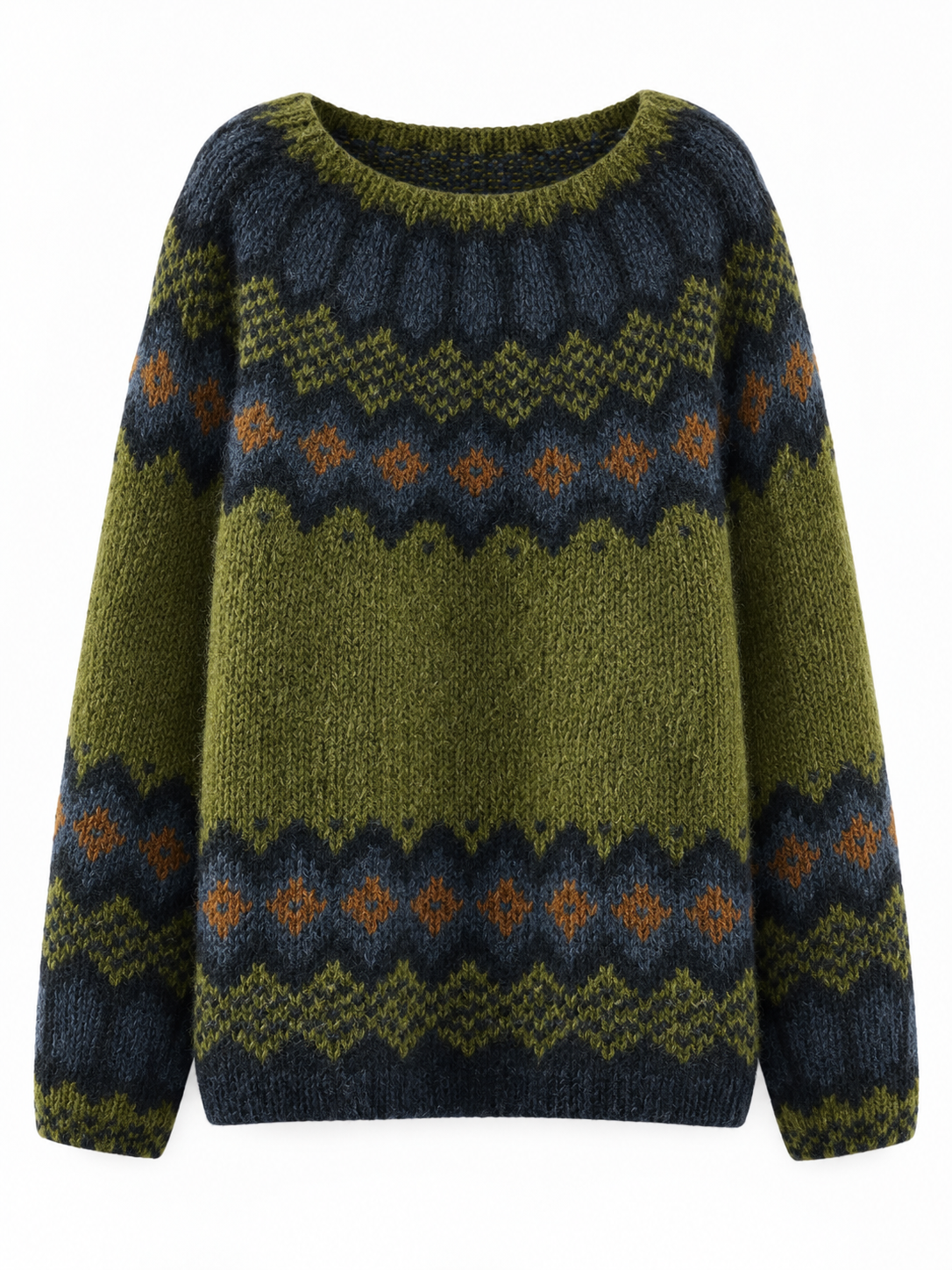 Esme | Patterned Fair Isle Sweater with Ribbed Cuffs for Women