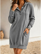 Felicia | Snowcoming Dress Hooded Shift Mini Dress for Women