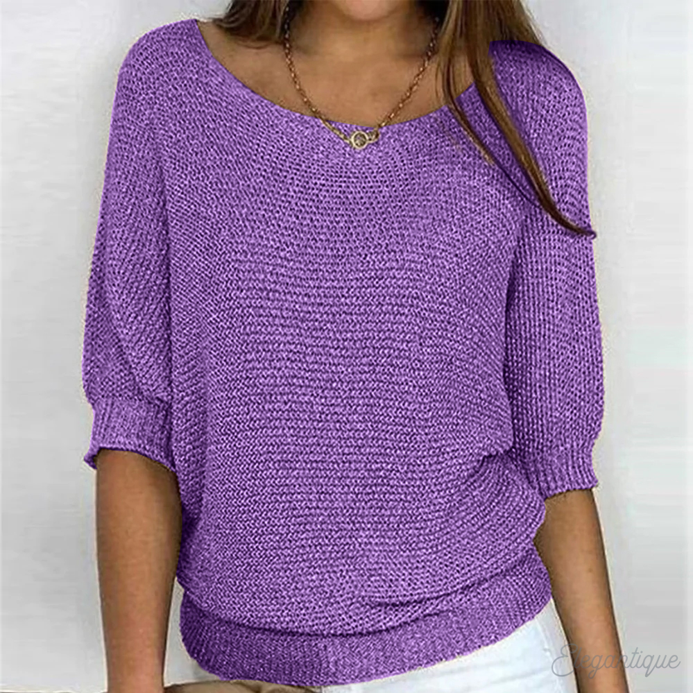 Nadja | Ribbed Crew Neck Sweater for Women