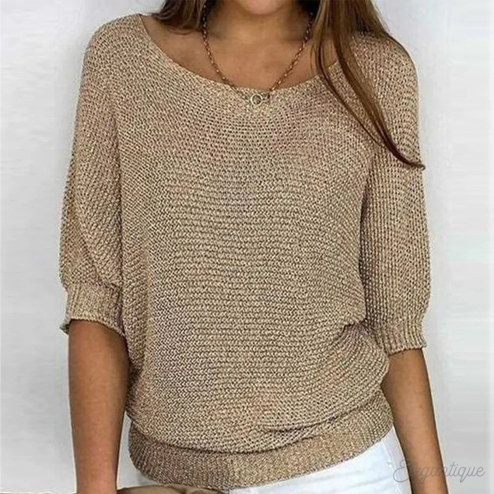 Nadja | Ribbed Crew Neck Sweater for Women