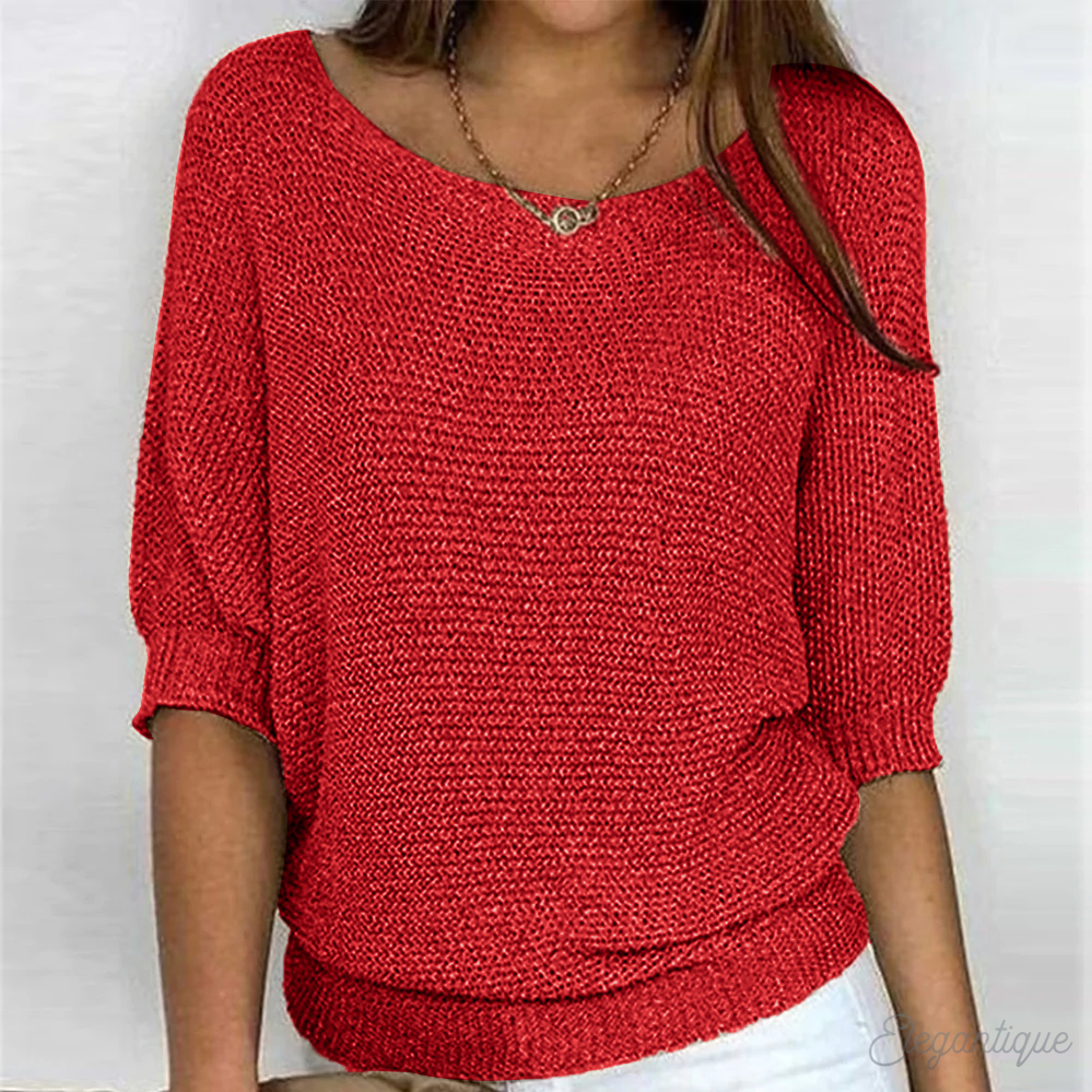Nadja | Ribbed Crew Neck Sweater for Women