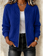 Eefje | Cable Knit Ribbed Zip-Front Cardigan for Women