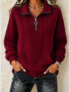 Elisa | Cable Knit Quarter-Zip Cardigan Pullover for Women