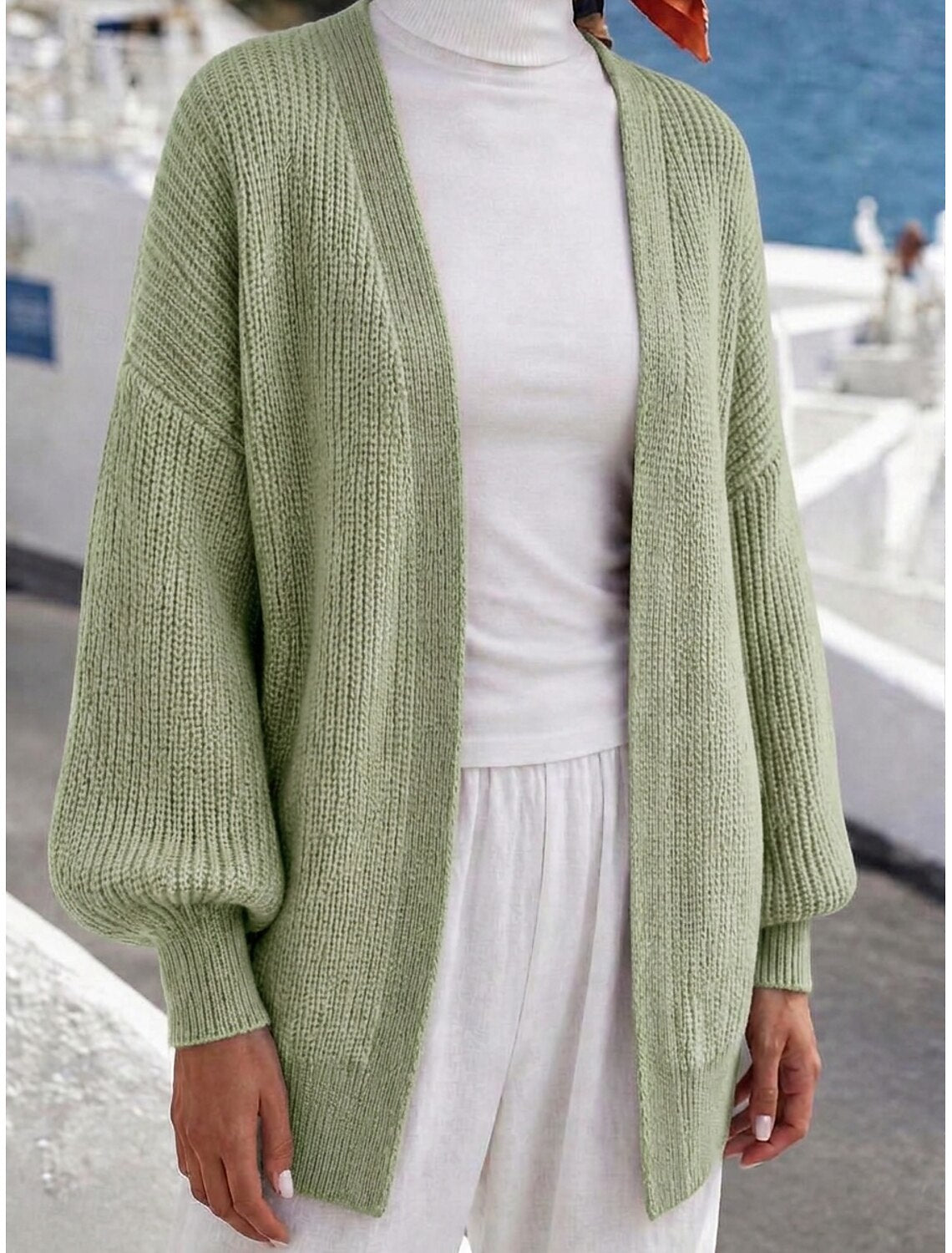 Florence | Ribbed Knit Longline Open-Front Cardigan for Women